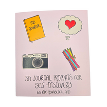Load image into Gallery viewer, Foldout Reference Guide: 50 Journal Prompts for Self Discovery